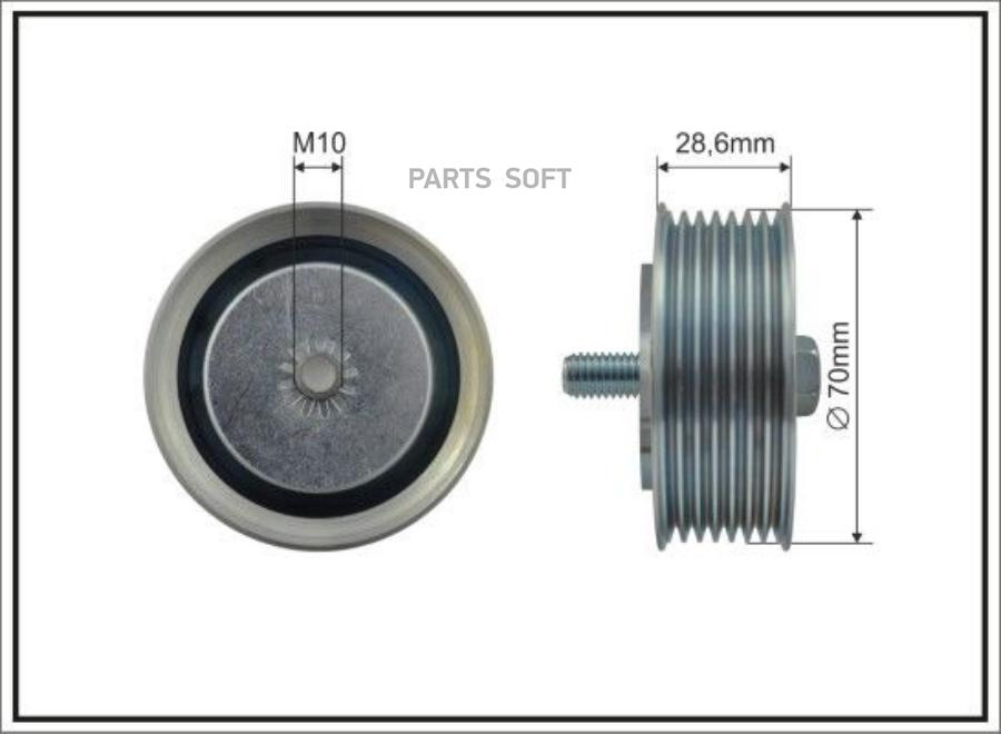

CAFFARO '500530 Ролик прив. ремня метал. NI Note 1.6, Qashqai -13 1шт