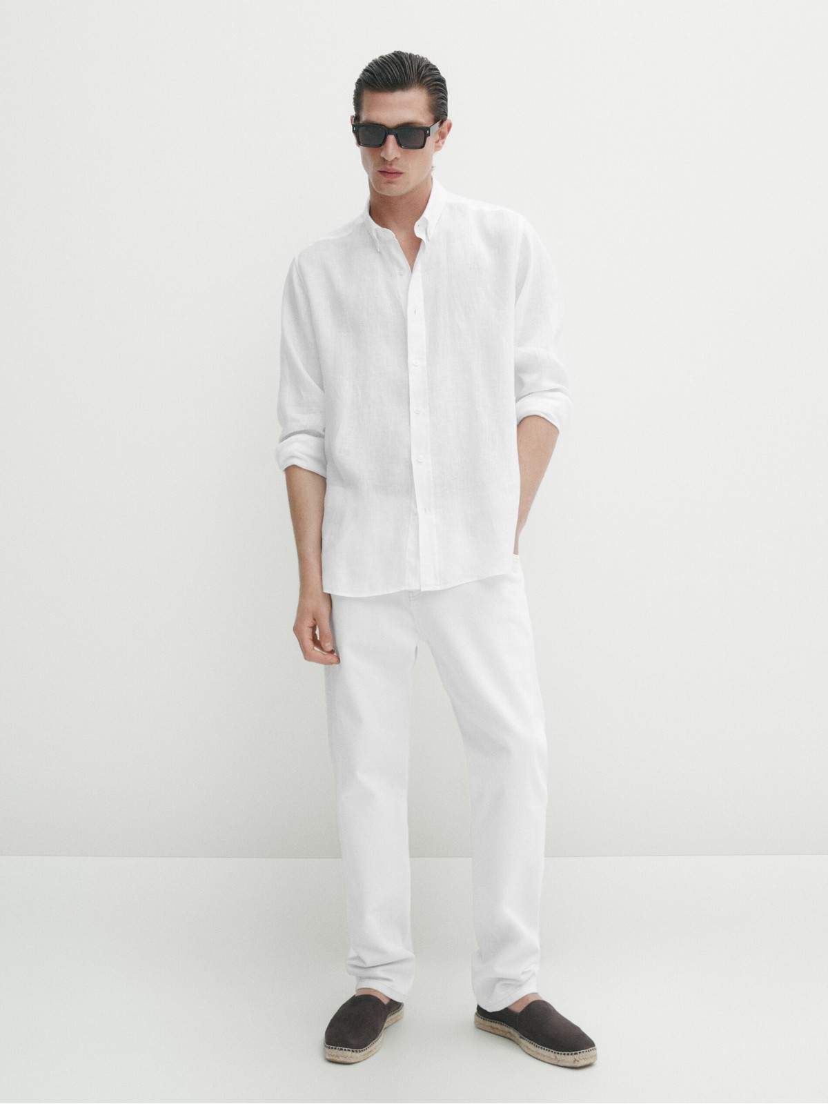 

Рубашка мужская Massimo Dutti 0195/485-I2024 белая L, Белый, 0195/485-I2024