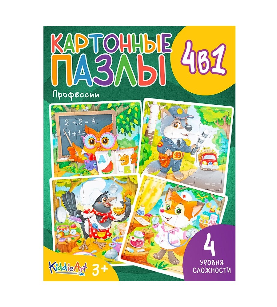 Пазл KiddieArt 4 в 1 31 деталь в ассортименте