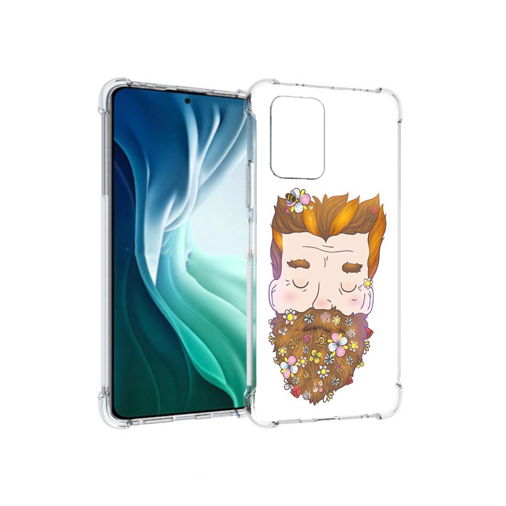 Чехол MyPads Tocco для Xiaomi Redmi Note 10 Pro 5G мужчина с цветами в бороде