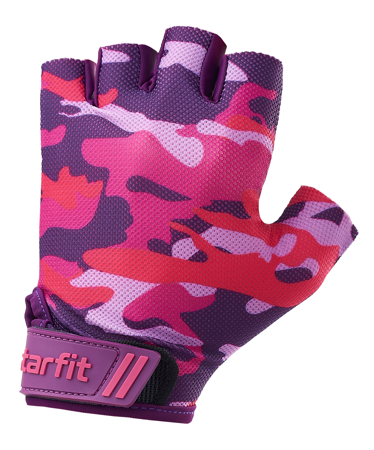 фото Перчатки для фитнеса starfit wg-101, розовый камуфляж