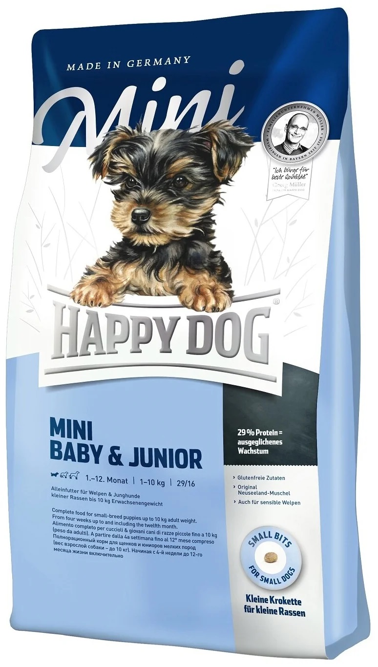 

Сухой корм для щенков Happy Dog SUPREME MINI BABY & JUNIOR 2шт по 4 кг