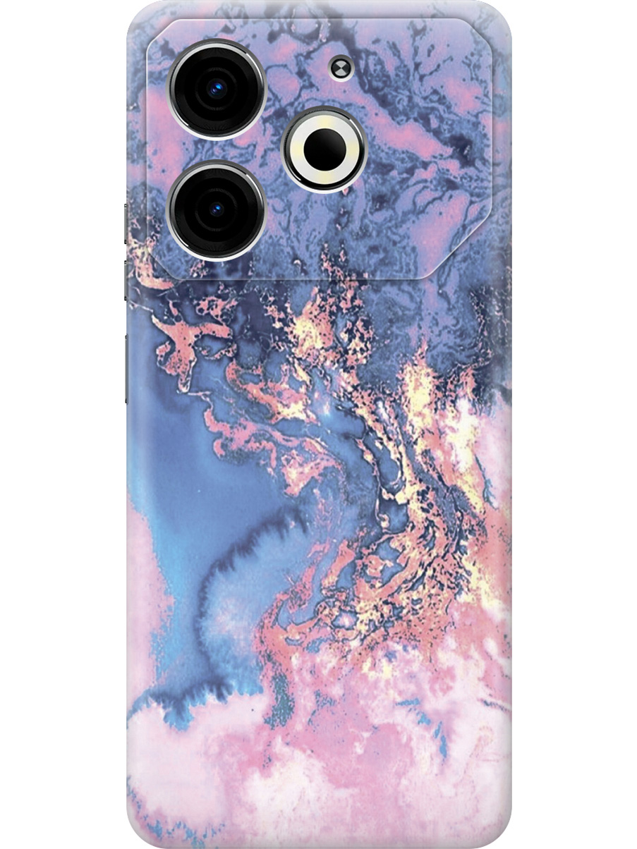 

Силиконовый чехол на Tecno Pova 6 Neo с принтом "Синий мрамор", Прозрачный;голубой, 782634831