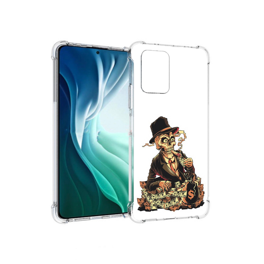 

Чехол MyPads Tocco для Xiaomi Redmi Note 10 Pro 5G нарисованный череп с сигаретой, Прозрачный, Tocco
