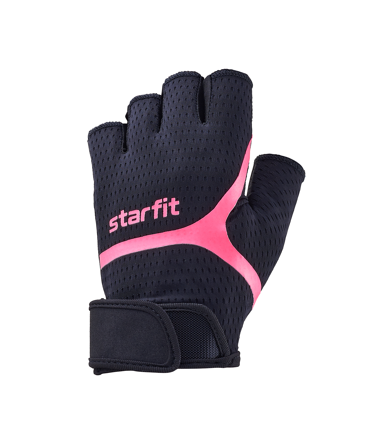 фото Перчатки для фитнеса starfit wg-103, черный/малиновый