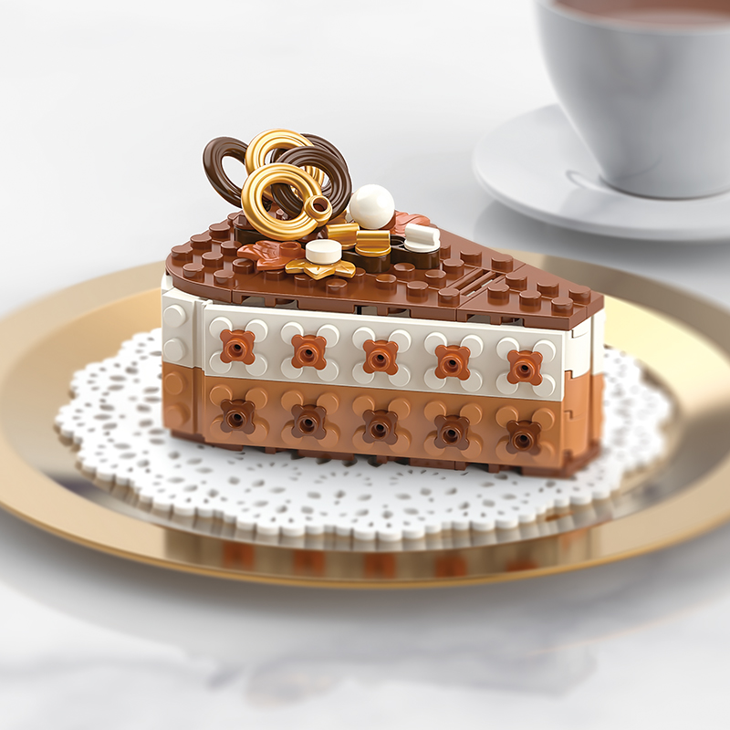 Конструктор JAKI JK5621 Вкусные сладости Шоколадный тортик, 107 деталей