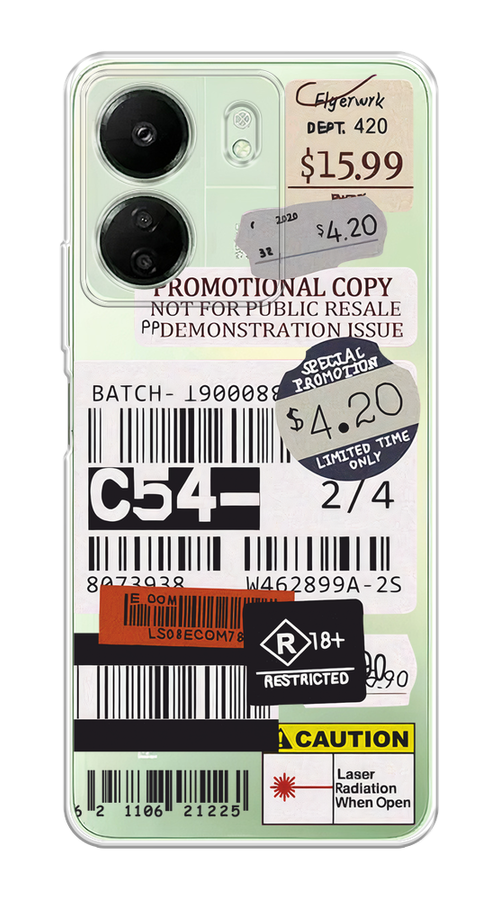 

Чехол на Xiaomi Redmi 13C, Poco C65 "Flight to Paris", Серый;бежевый, 320550-1