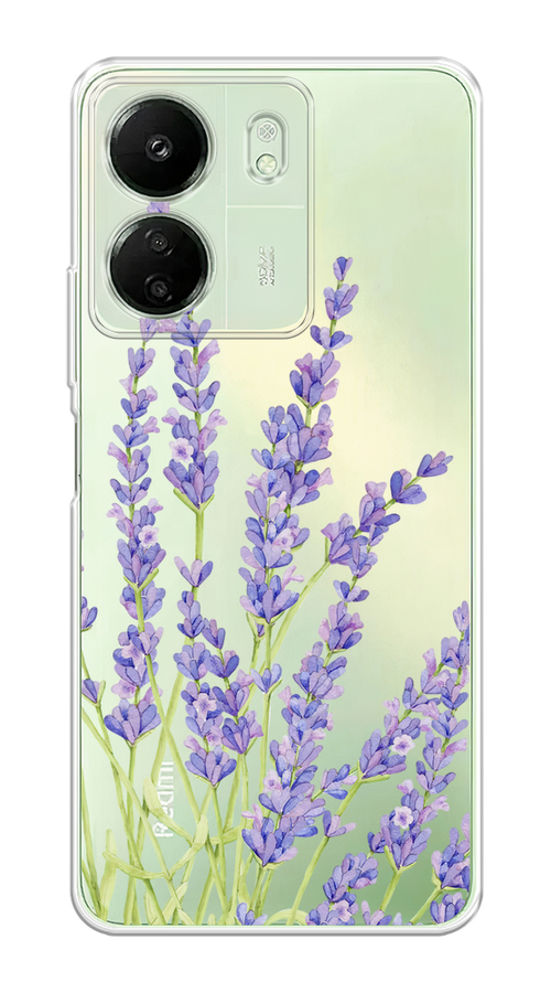 

Чехол на Xiaomi Redmi 13C, Poco C65 "Лавандовые стебли", Фиолетовый;зеленый, 320550-1