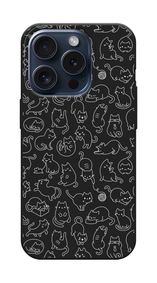 

Чехол Awog на Apple iPhone 15 Pro "Шкодливые котики", Прозрачный;бежевый, 15752-1