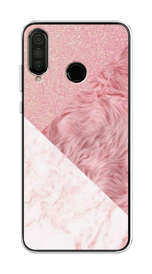 

Чехол на Huawei P30 Lite, Honor 20S/20 Lite 2020 "Текстурные треугольники", Розовый;белый, 67950-1