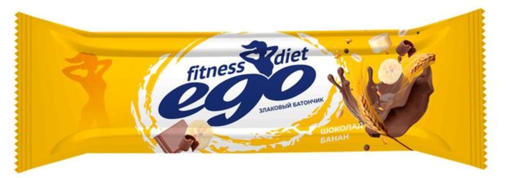 фото Батончик злаковый ego fitness банан с молочным шоколадом с витаминами-железом 27 г