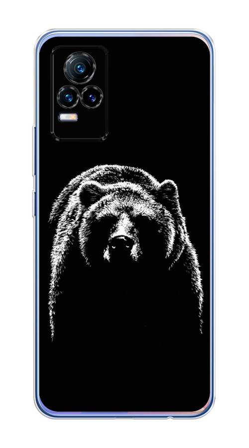 

Чехол на Vivo V21e 4G "Медведь в ночи", Белый;черный, 264550-1