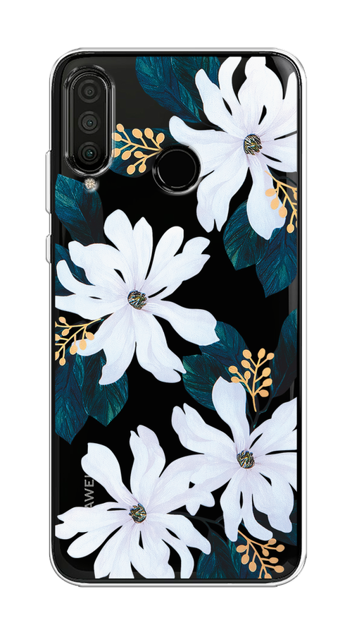 

Чехол на Huawei P30 Lite/Honor 20S/20 Lite 2020 "Delilah Flower", Зеленый;белый, 67950-1