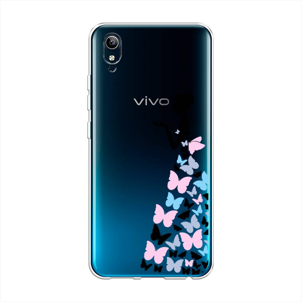 фото Силиконовый чехол "платье из бабочек" на vivo y91c awog