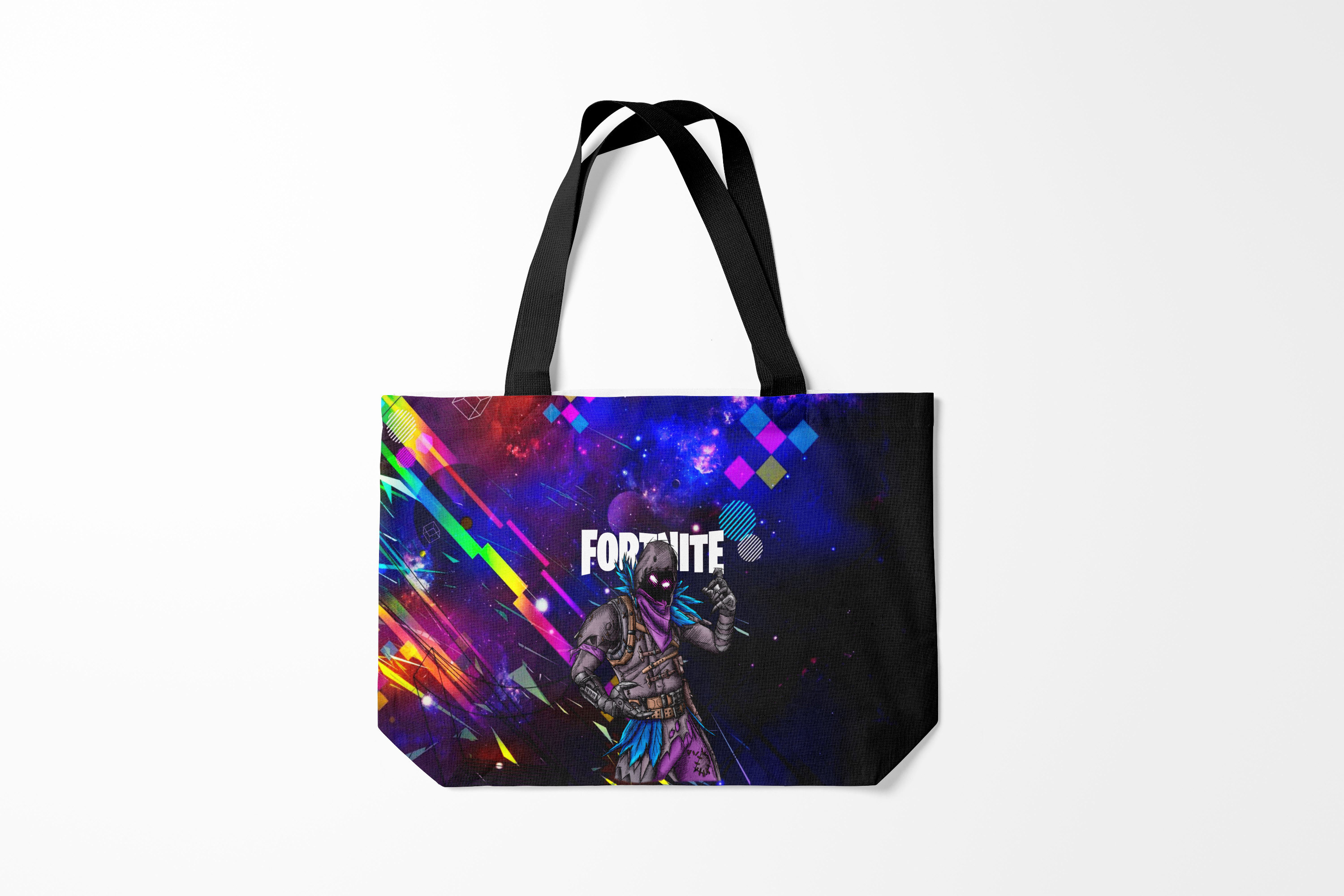 

Сумка шoппер унисекс Burnettie Fortnite x RAVEN, черный; синий, Fortnite x RAVEN