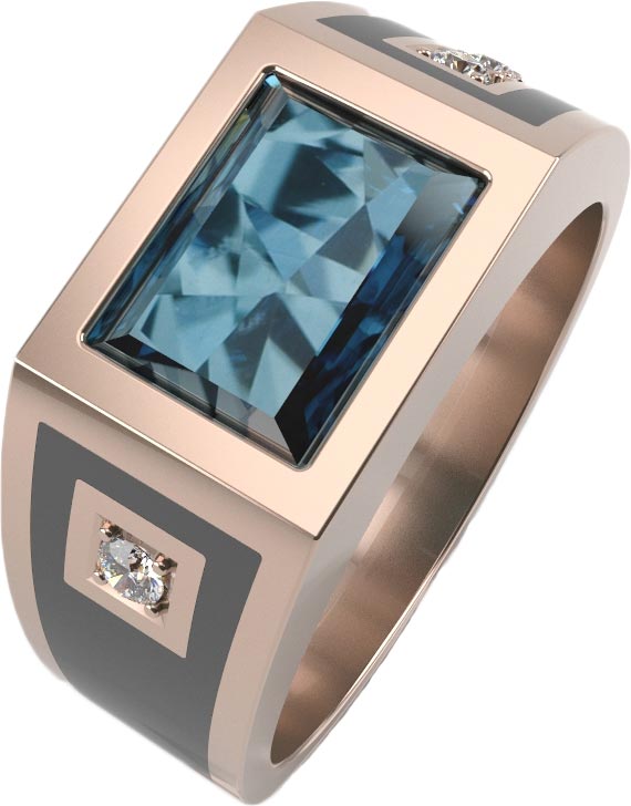 

Кольцо из красного золота с бриллиантом/топазом р. 21,5 Graf Кольцов PN-K1LTBR/K, PN-K1LTBR/K