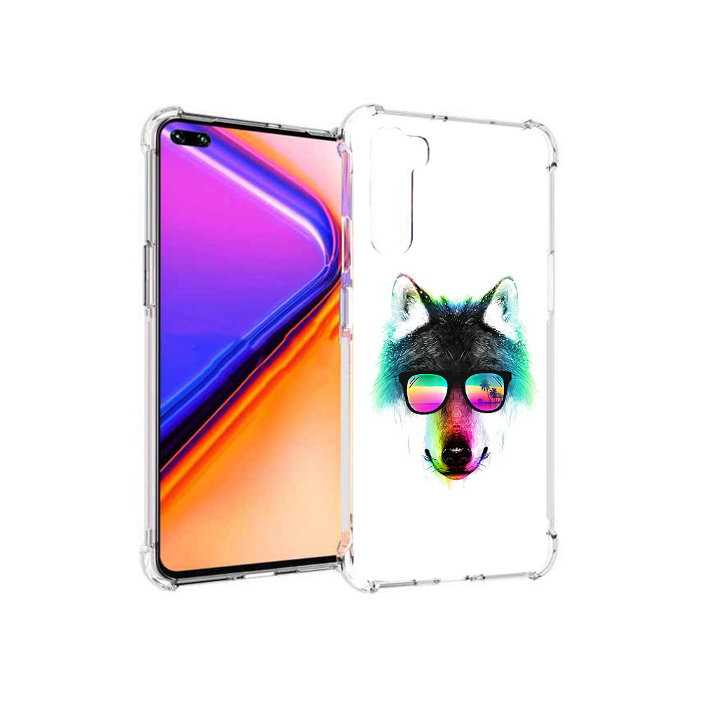 

Чехол MyPads Tocco для OnePlus Nord радужный волк (PT227045.136.567), Прозрачный, Tocco