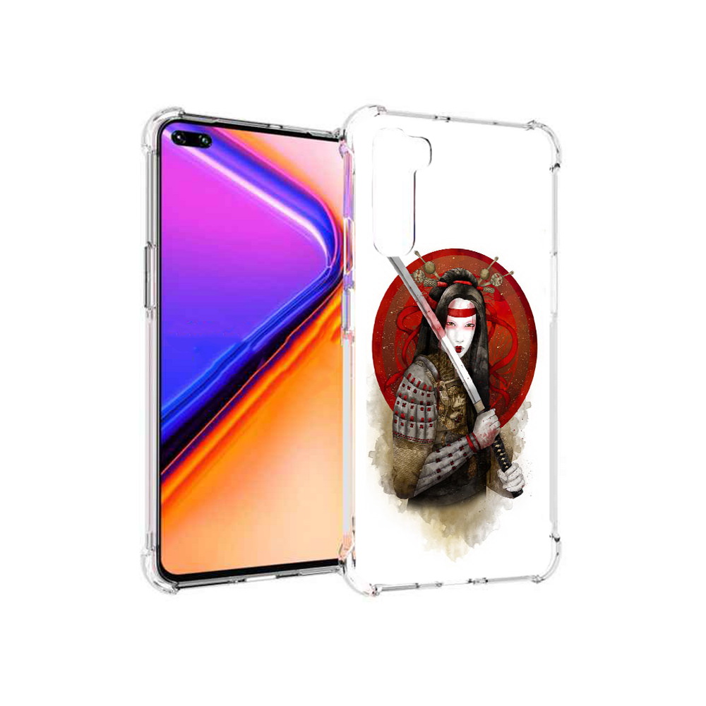 

Чехол MyPads Tocco для OnePlus Nord рисованная девушка с катаной (PT227045.136.580), Прозрачный, Tocco