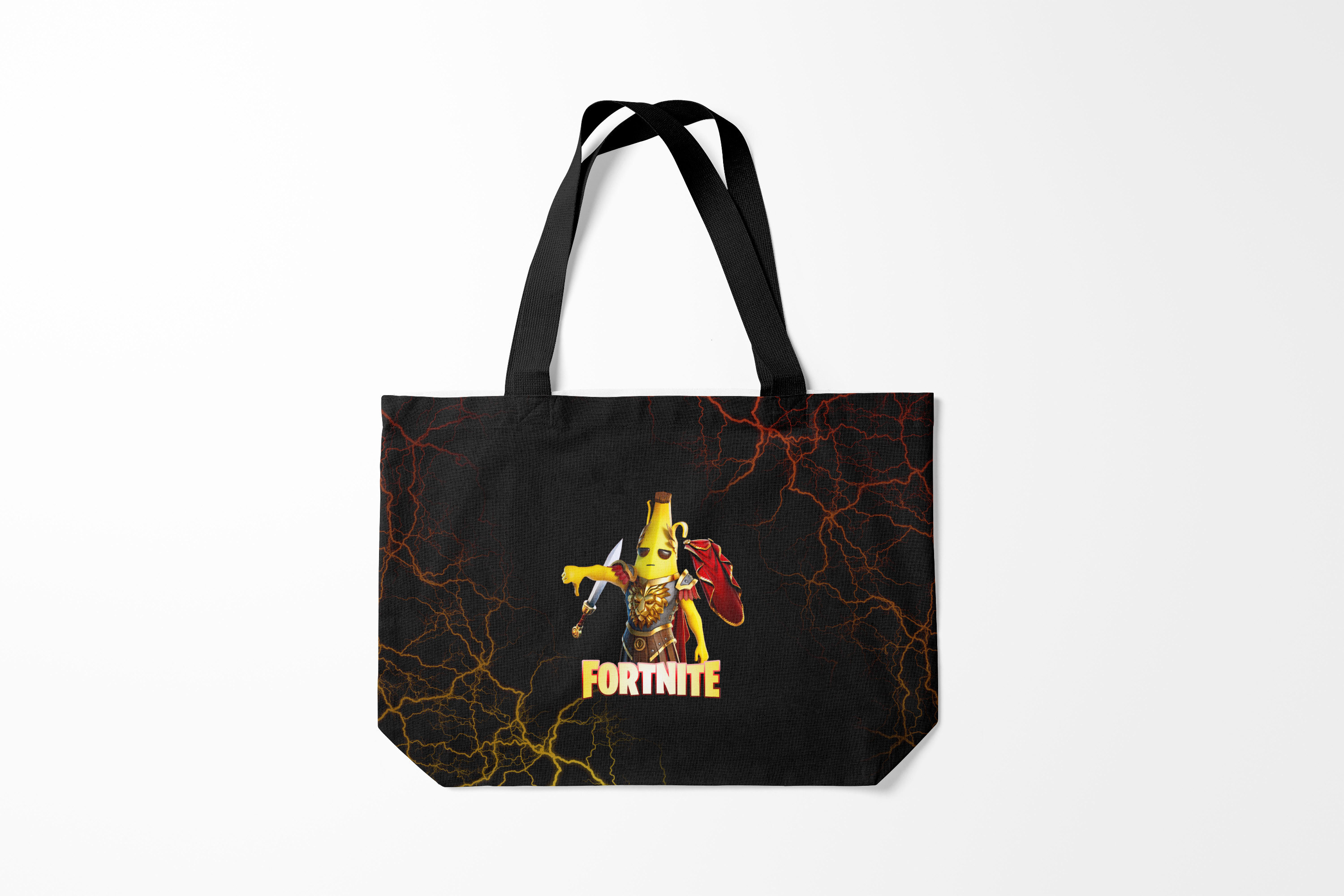 

Сумка шoппер унисекс Burnettie Fortnite Potassius Peels Peely, черный, Fortnite Potassius Peels Peely