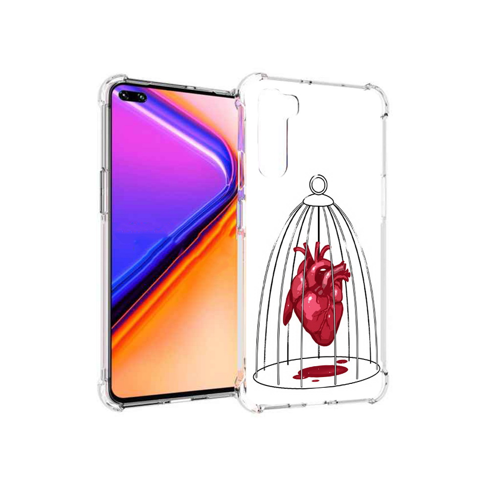 

Чехол MyPads Tocco для OnePlus Nord сердце в клетке (PT227045.136.597), Прозрачный, Tocco
