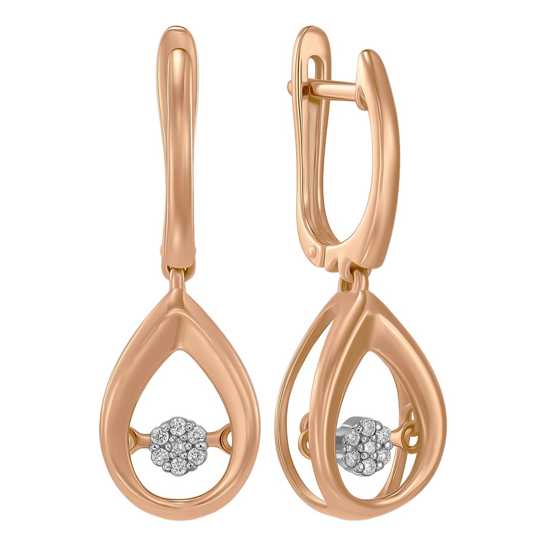 

Серьги из красного золота с бриллиантом Лукас-Голд E01-D-L-35312-r, E01-D-L-35312-r