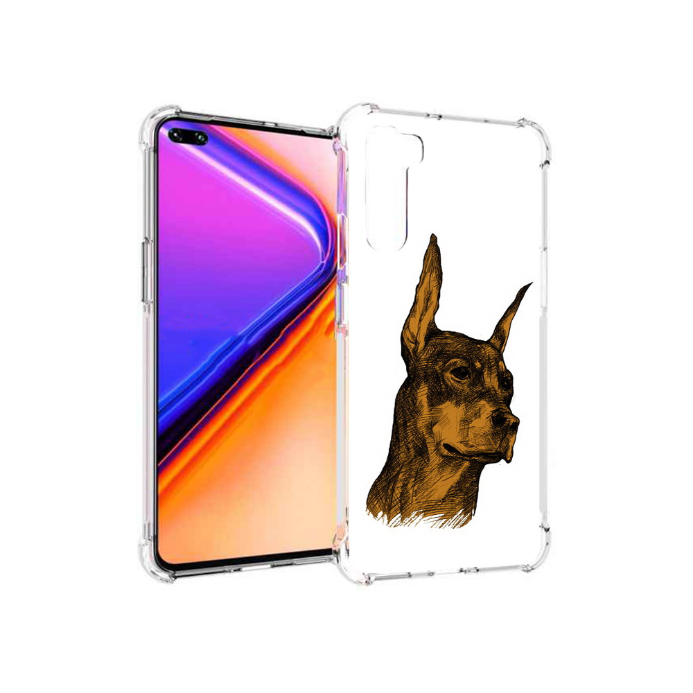 

Чехол MyPads Tocco для OnePlus Nord скетч доберман (PT227045.136.605), Прозрачный, Tocco