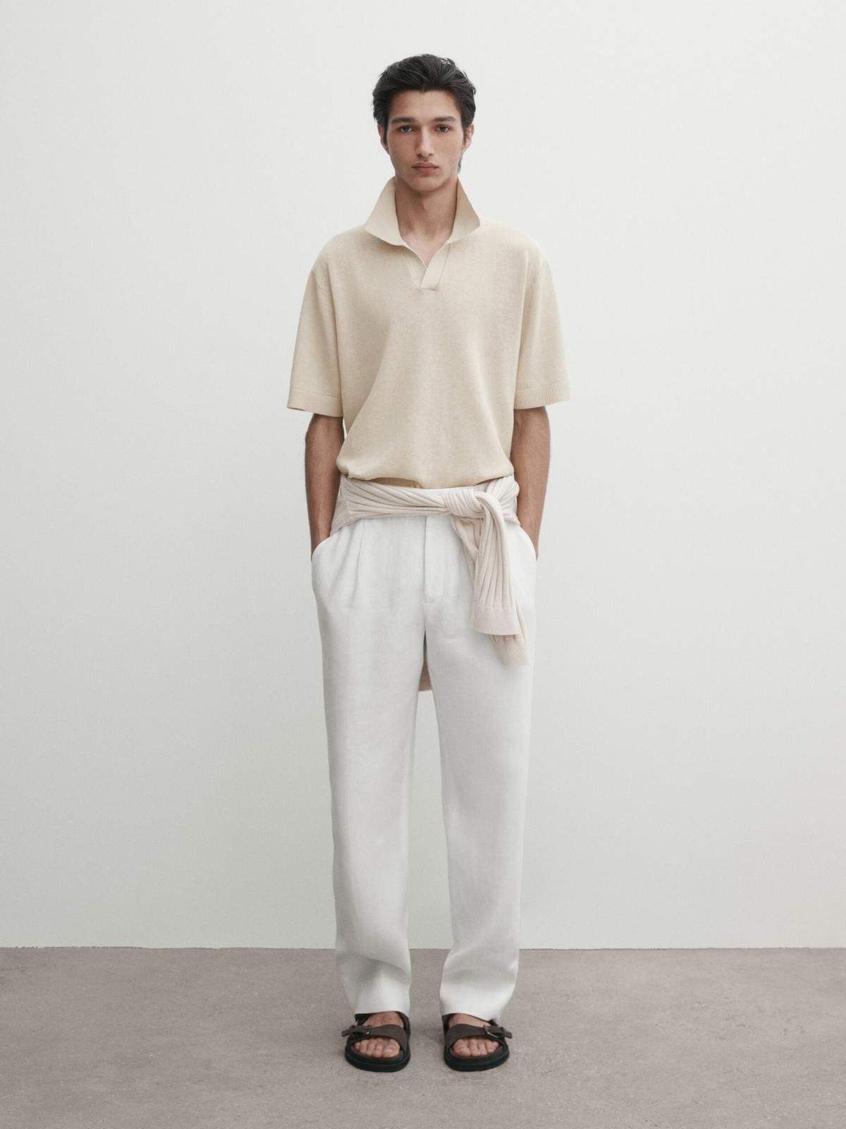 

Рубашка мужская Massimo Dutti 0916/349-I2024 бежевая L, Бежевый, 0916/349-I2024