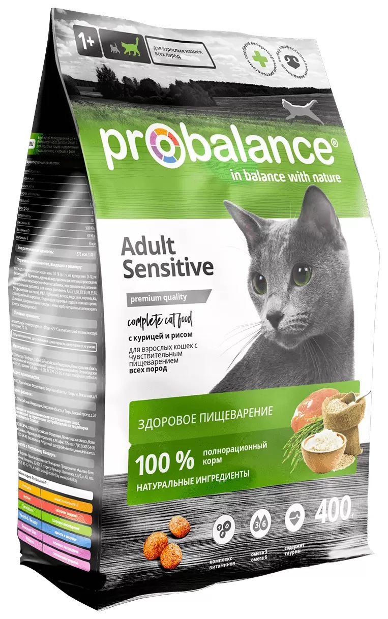 Сухой корм для кошек ProBalance Cat Sensitive, курица и рис, 0,4 кг