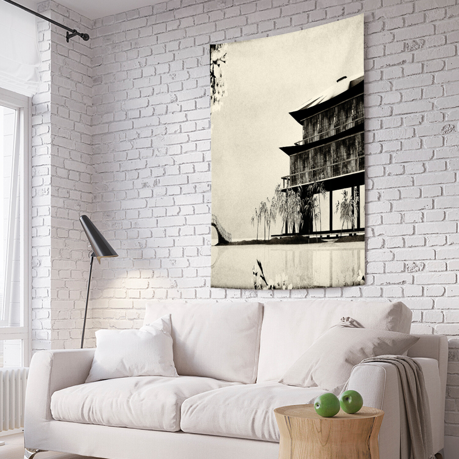 фото Вертикальное фотопанно на стену joyarty "двухэтажный дом на сваях", 150x200 см