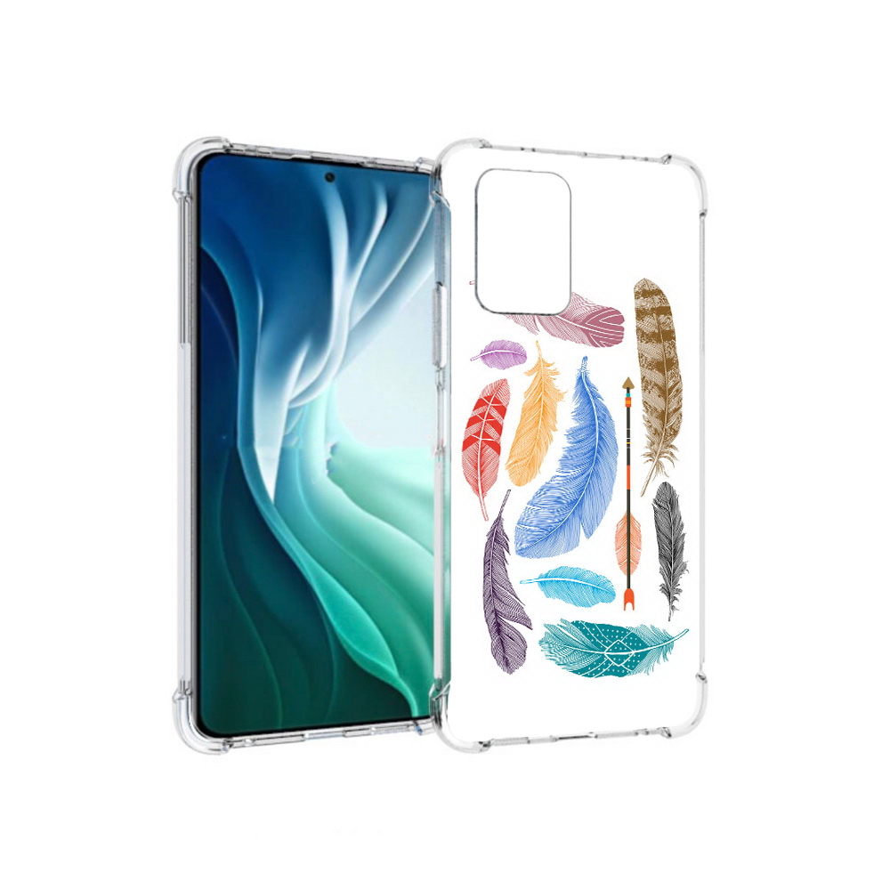 Чехол MyPads Tocco для Xiaomi Redmi Note 10 Pro 5G разноцветные перья (PT162244.283.572)