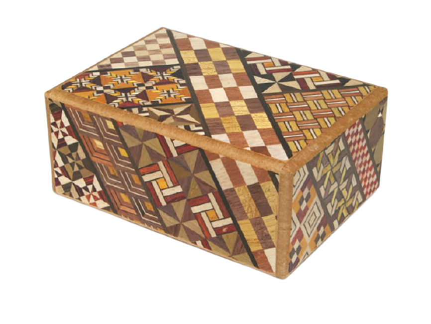 Японская коробка с секретом (Japan Puzzle Box) Yosegi 120x85X50мм 10 шагов до открытия