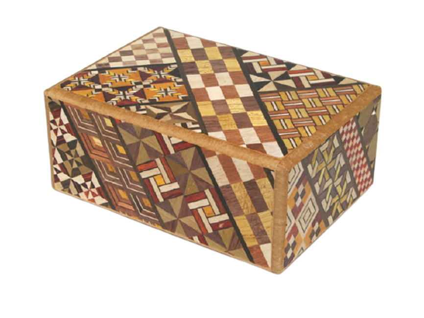 

Японская коробка с секретом (Japan Puzzle Box) Yosegi 120x85X50мм 7 шагов до открытия, NSZ-PB-005