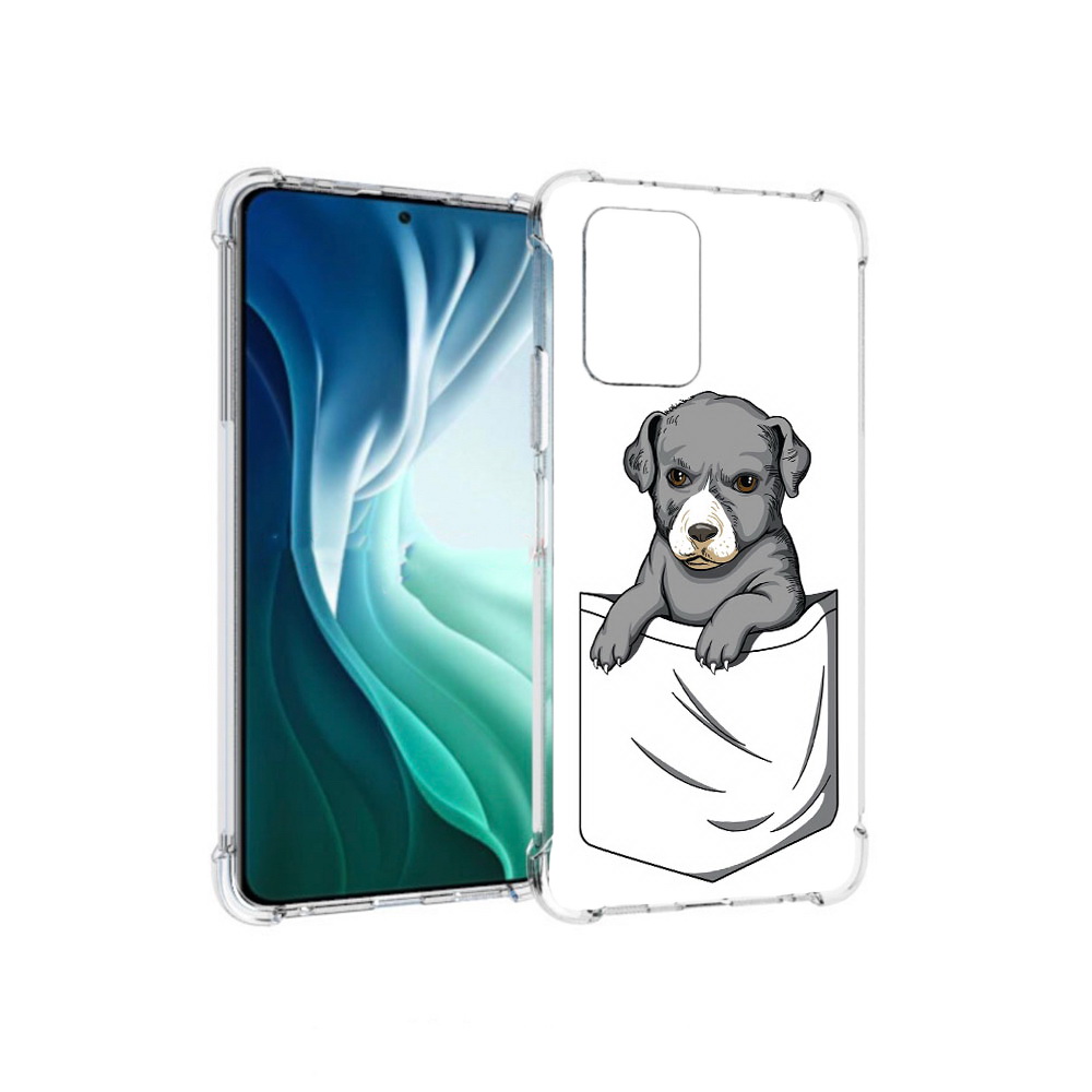 

Чехол MyPads Tocco для Xiaomi Redmi Note 10 Pro 5G собачка в кармане (PT162244.283.611), Прозрачный, Tocco