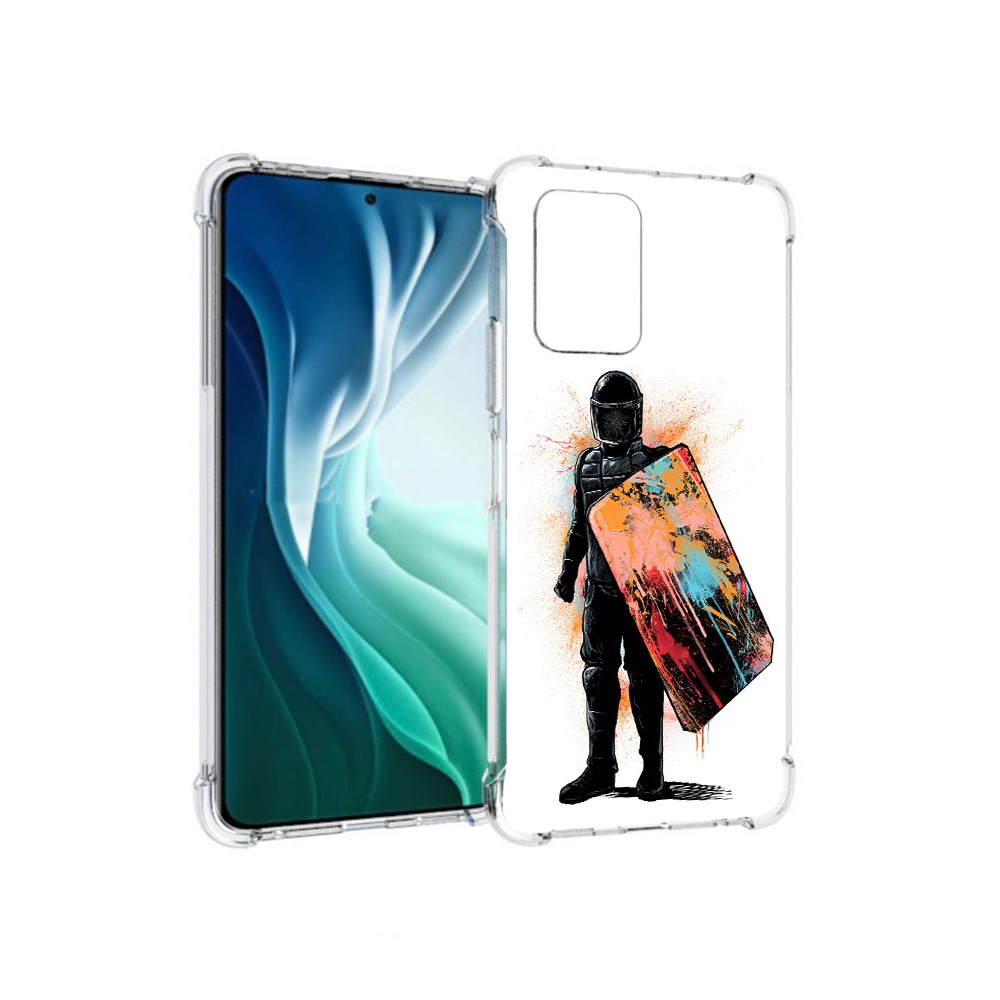 Чехол MyPads Tocco для Xiaomi Redmi Note 10 Pro 5G солдат с красочным щитом