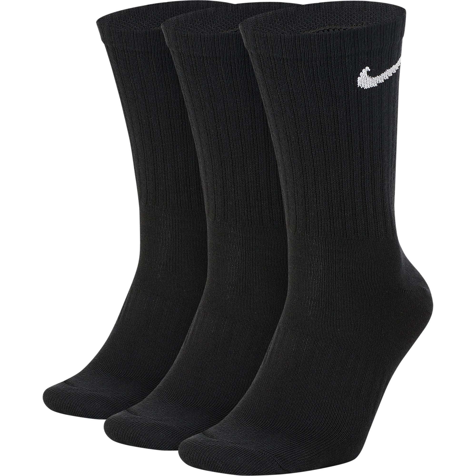 Комплект носков унисекс Nike U NK EVERYDAY LTWT CREW 3PR черных M 3шт