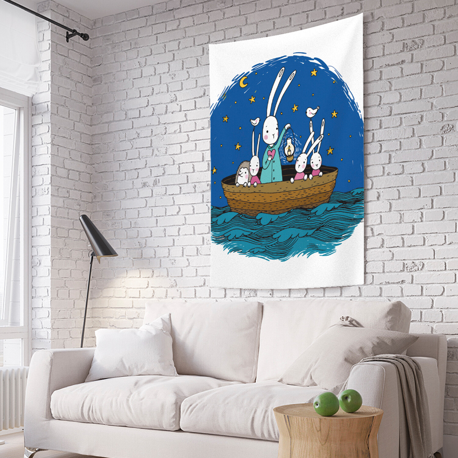 

Вертикальное фотопанно на стену JoyArty Ежик и зайцы в лодке 150x200 см, Ежик и зайцы в лодке