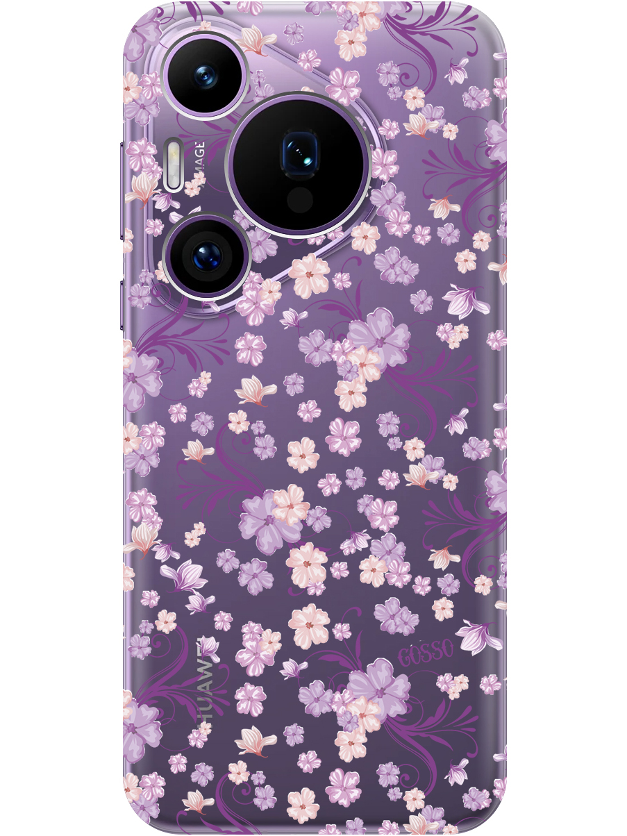 

Силиконовый чехол на Huawei Pura 70 Pro / 70 Pro+ с принтом "Лиловые цветы" прозрачный, Прозрачный;фиолетовый, 782625221