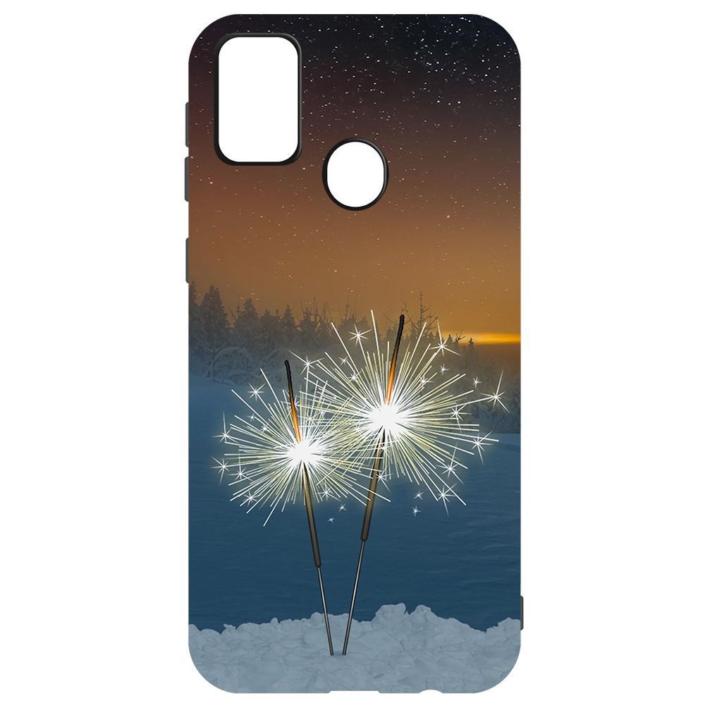 

Чехол-накладка Krutoff Софт Кейс Бенгальский огонь для Samsung Galaxy M21 (M215) черный