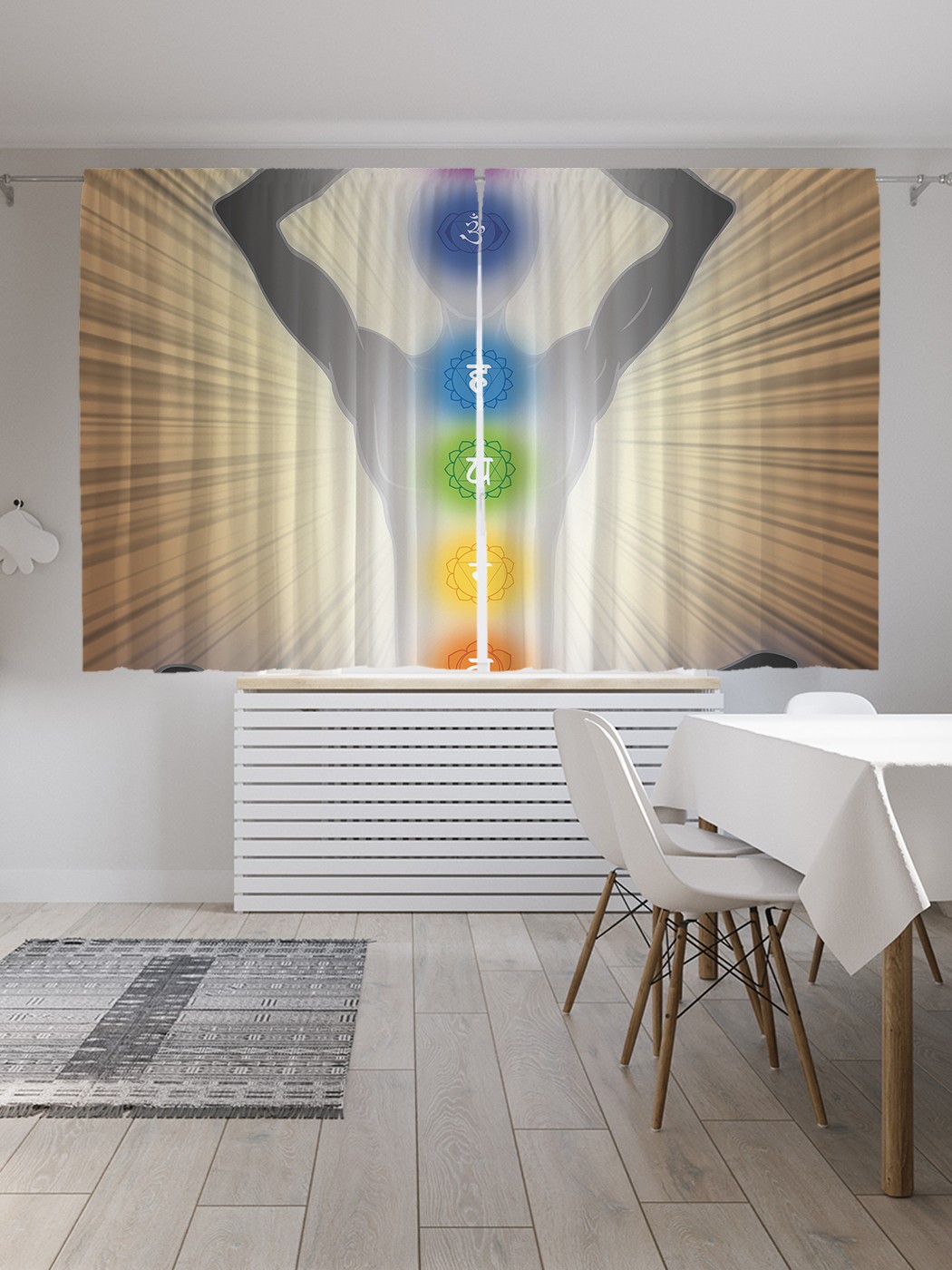 фото Классические шторы joyarty "поза йога", серия oxford delux, 2 полотна 145x180 см