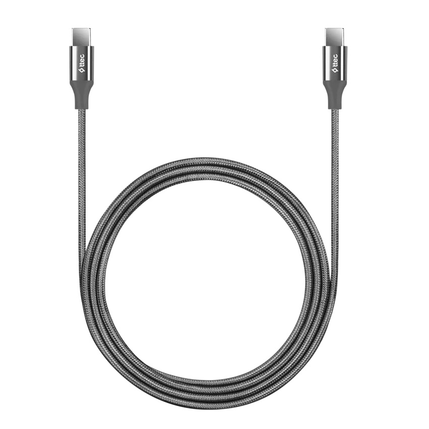 Кабель TTEC USB-C - USB-C AlumiCable, 150 см., серый космос (2DK53UG)