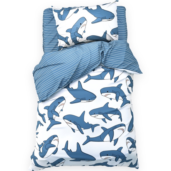 

Постельное бельё Этель 1,5 сп Funny shark, 100% хл, бязь