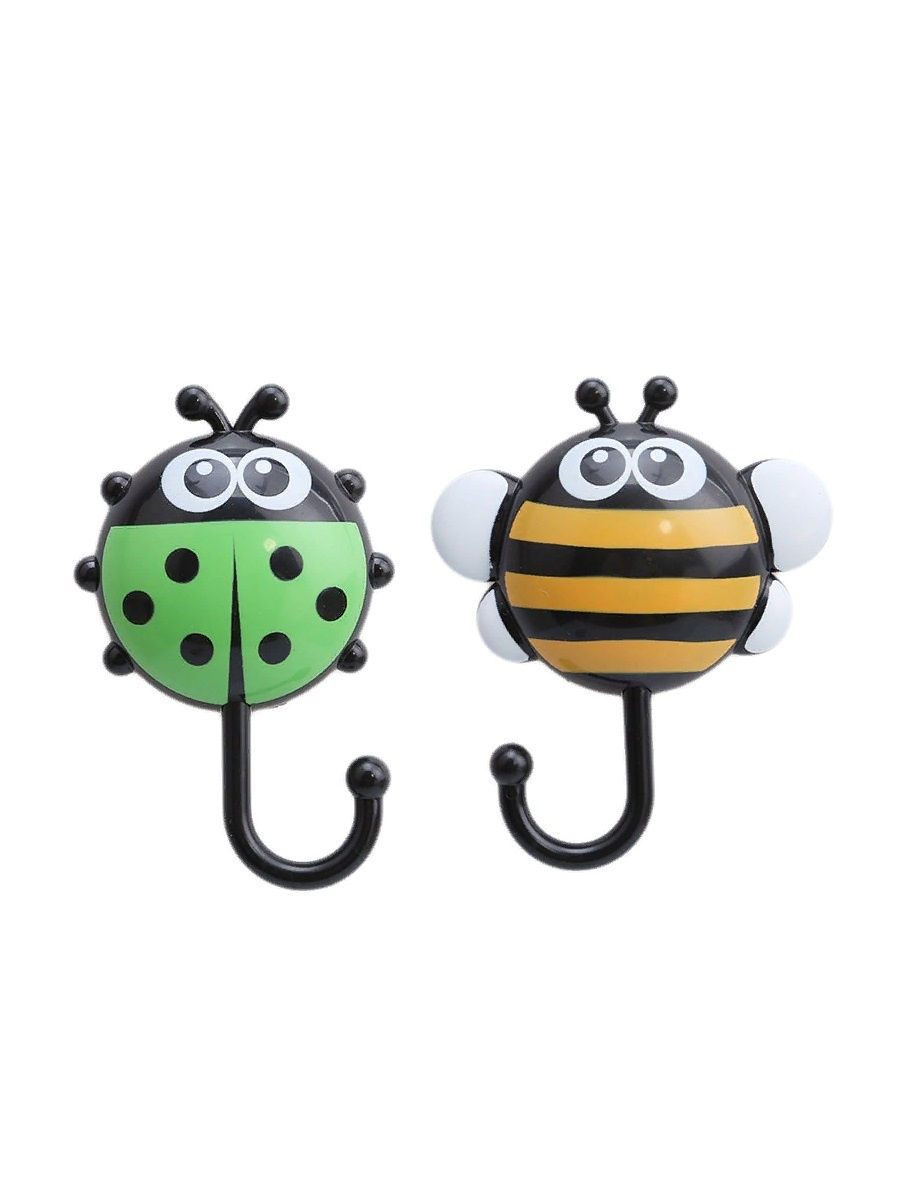 фото Крючки insects suctions hook, 2 шт пчелка: зеленая, божья коровка: желтая nobrand