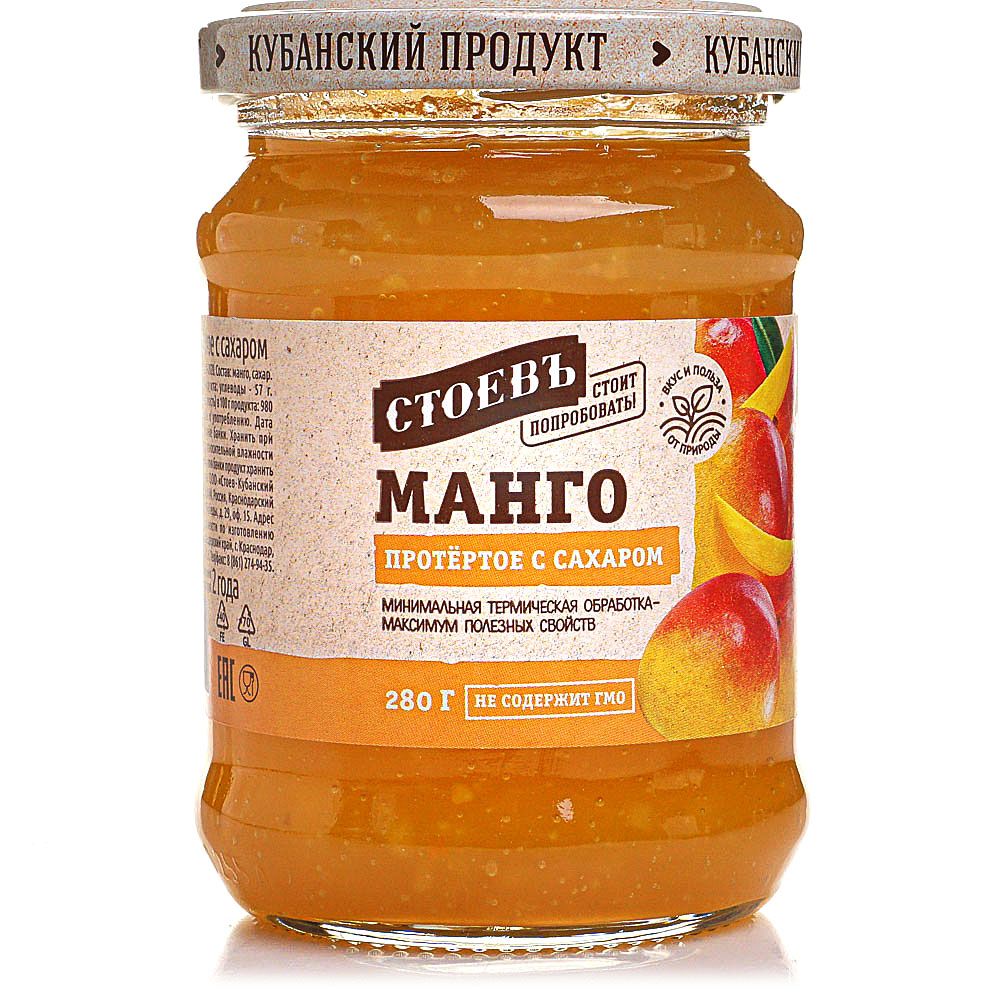 

Манго Стоевъ протертое с сахаром 570 г