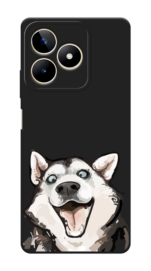 

Чехол Awog на Realme C53/C51 "Радостный хаски", Белый;голубой;черный, 2514652-1