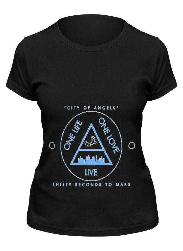 

Футболка женская Printio City of angels - 30 seconds to mars черная M, Черный, City of angels - 30 seconds to mars
