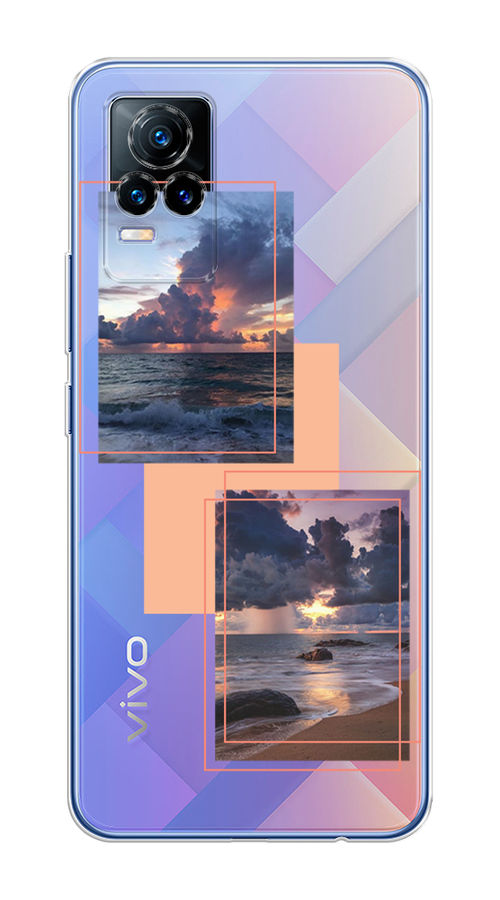 

Чехол на Vivo V21e 4G "Sky collage", Розовый;прозрачный;синий, 264550-1