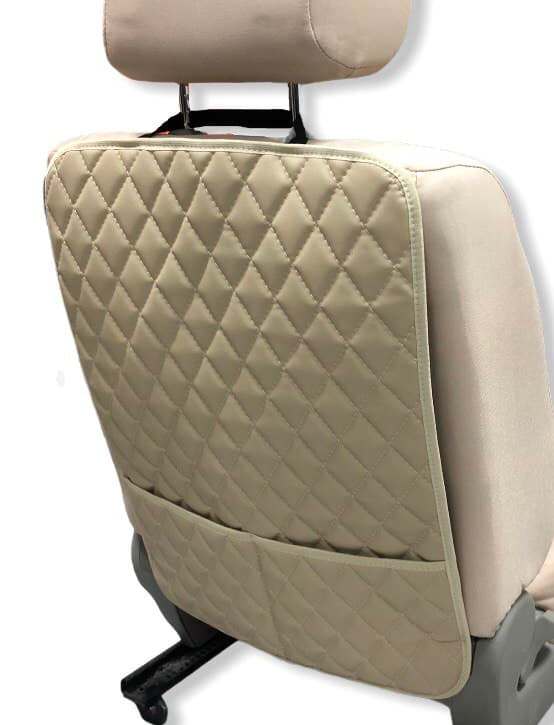 Защитная накидка на спинку сиденья АвтоЕва (защита от детских ног) c карманами из экокожи