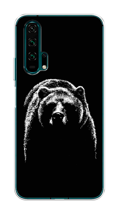 

Чехол на Honor 20 Pro "Медведь в ночи", Белый;черный, 69350-1