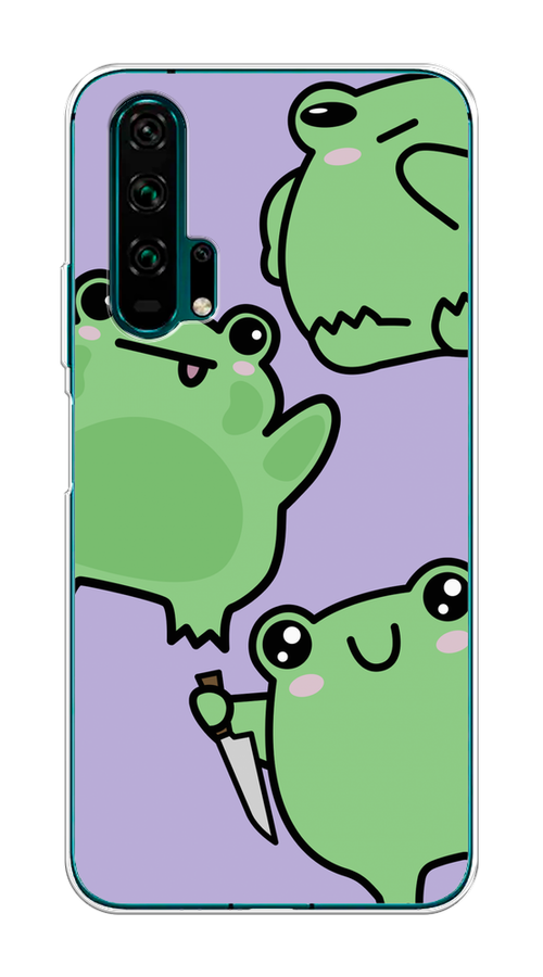

Чехол на Honor 20 Pro "Опасные лягушата", Фиолетовый;зеленый;черный, 69350-1