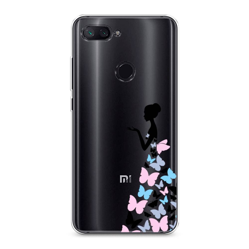 фото Силиконовый чехол "платье из бабочек" на xiaomi mi 8 lite (youth edition) awog